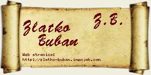 Zlatko Buban vizit kartica